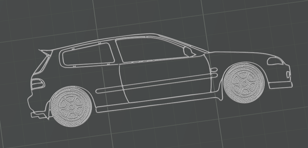 Honda eg6 silueta/ silhouette / wall art
