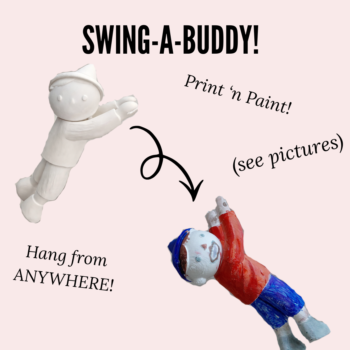 Swing-A-Buddy! - The playful little home or office companion! 3D model