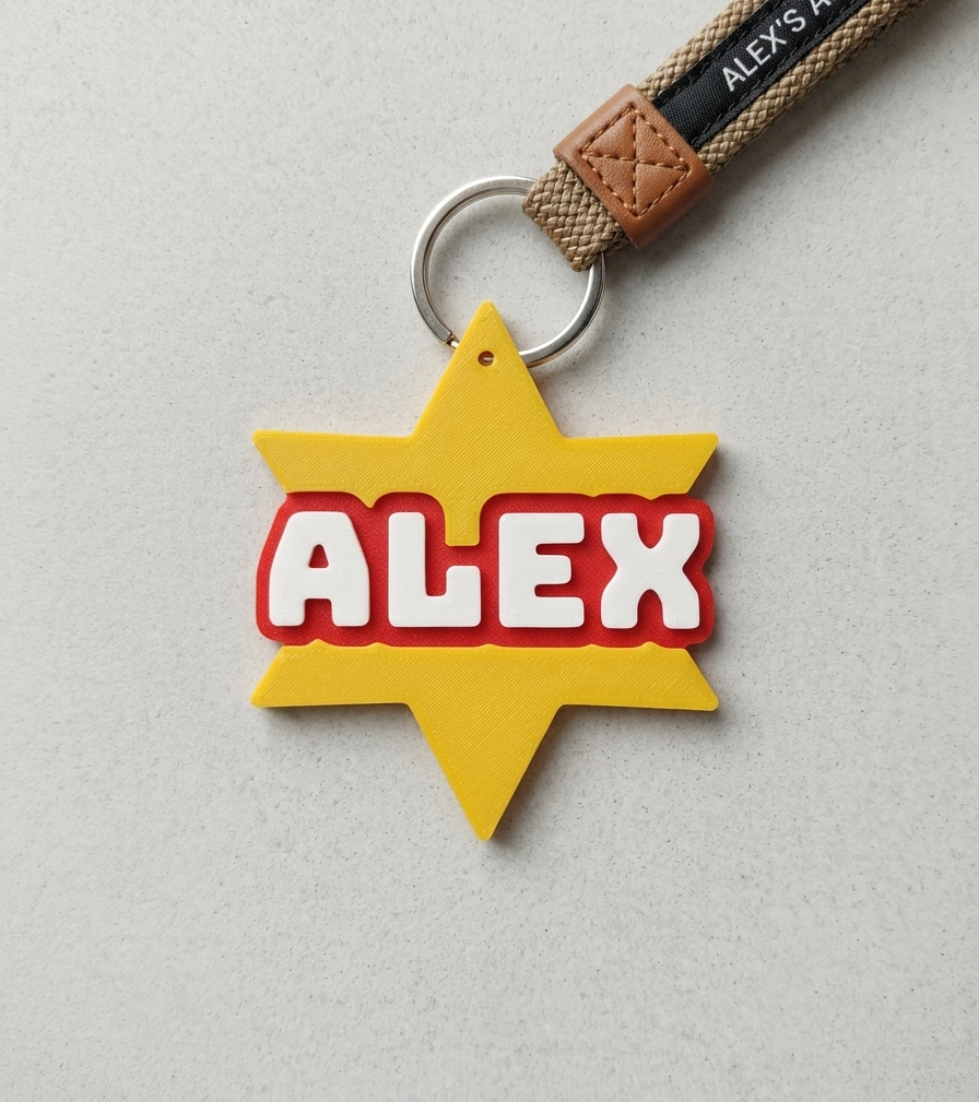 Retro star name tag - Alex