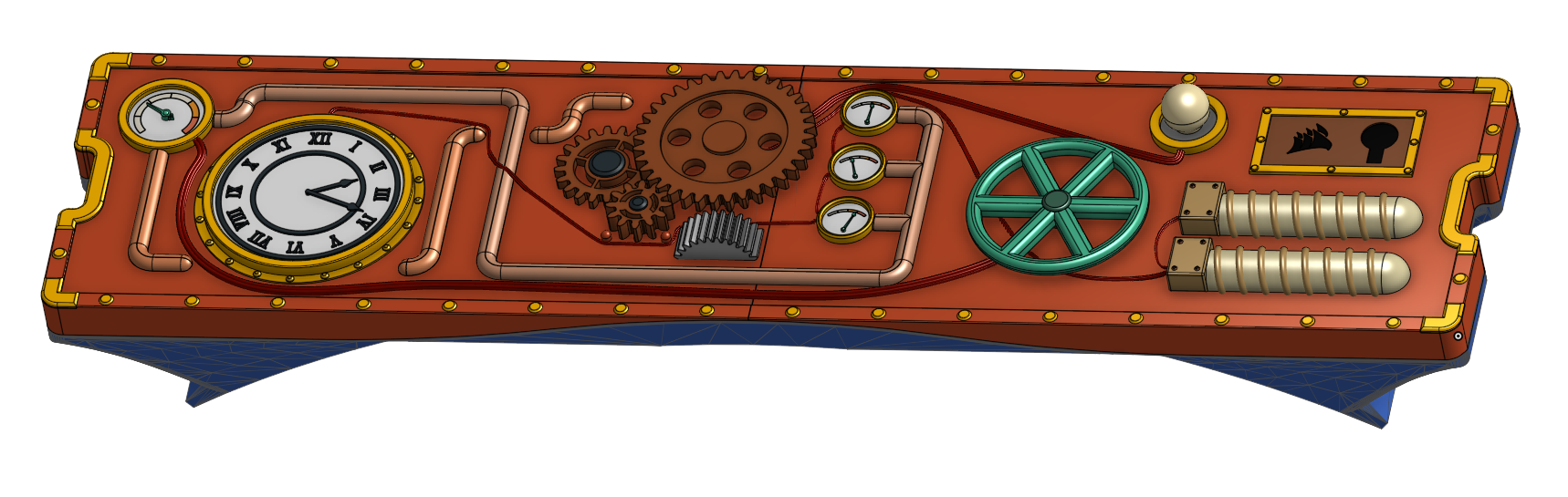Steampunk themed Corsair RX fan side clips - 120mm