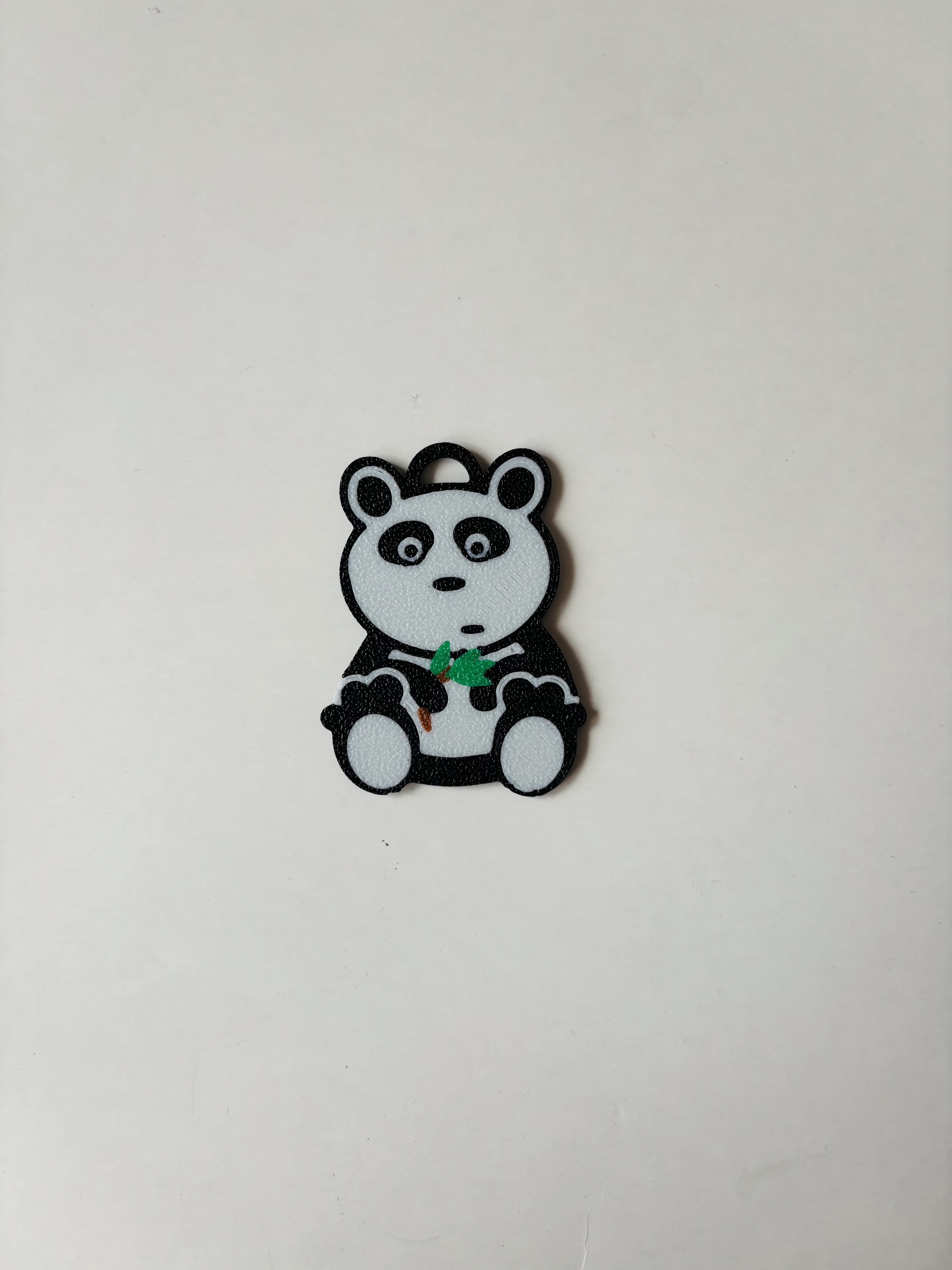 Panda with bamboo leaves keychain