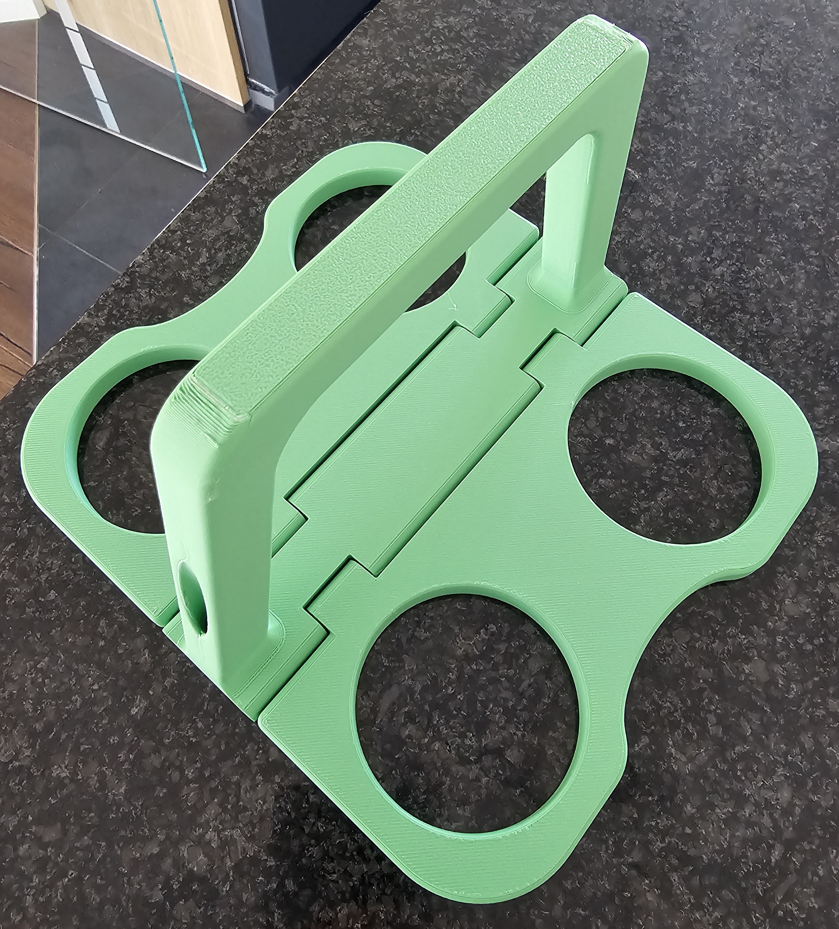 Foldable Print-in-place 4-Cup Holder with Handle