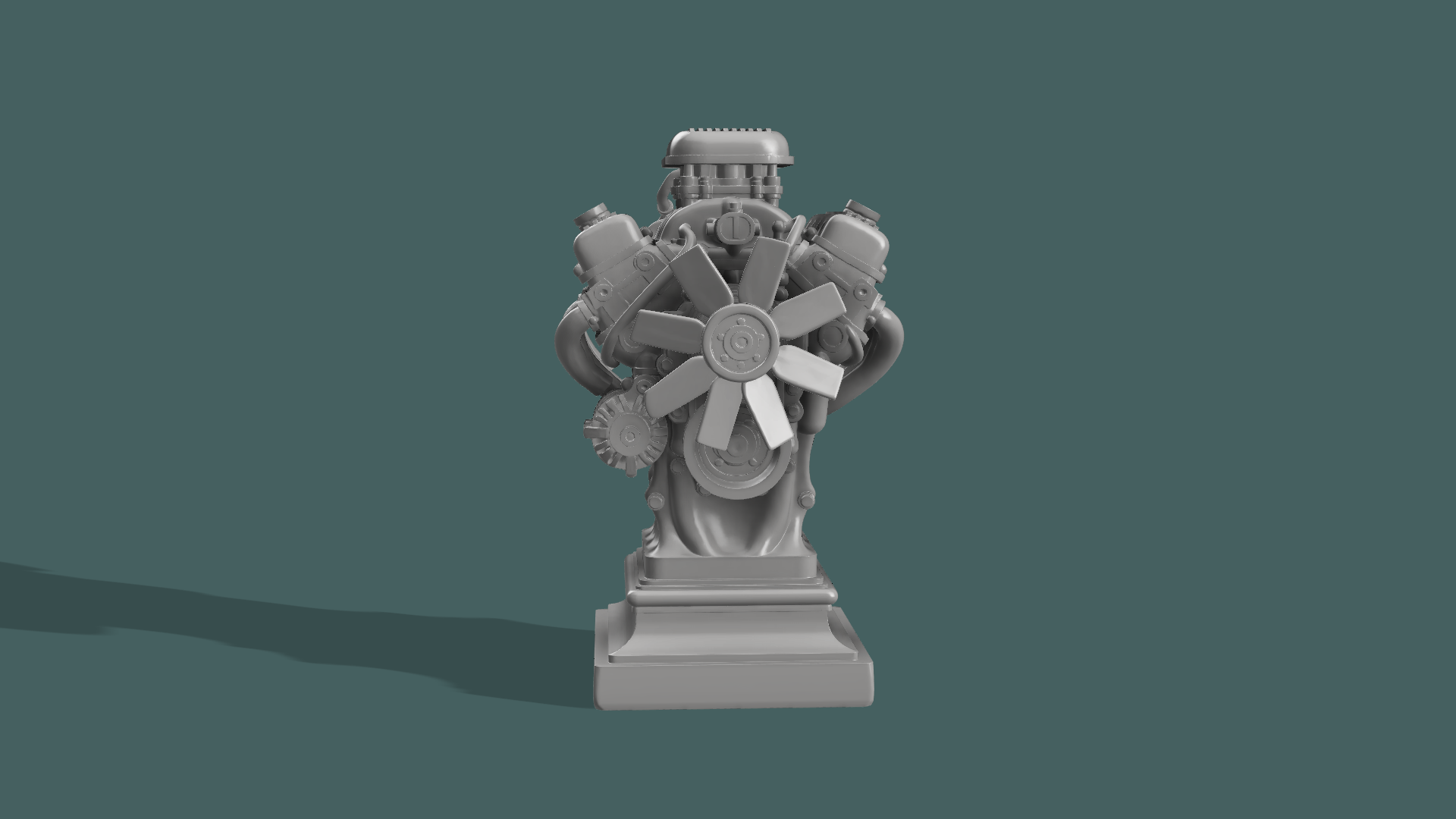 Miniatura 3 do modelo 3D V8 Engine Statue