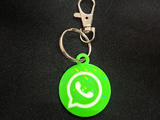 WhatsApp NFC Keychain (Embedded NFC Tag | Pause-to-Insert | 24 mm Recess | Multicolor 3MF + STLs)