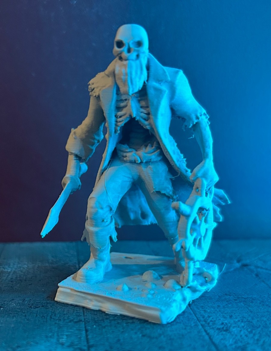Skeletal Captain TTRPG Brass Lantern Minis