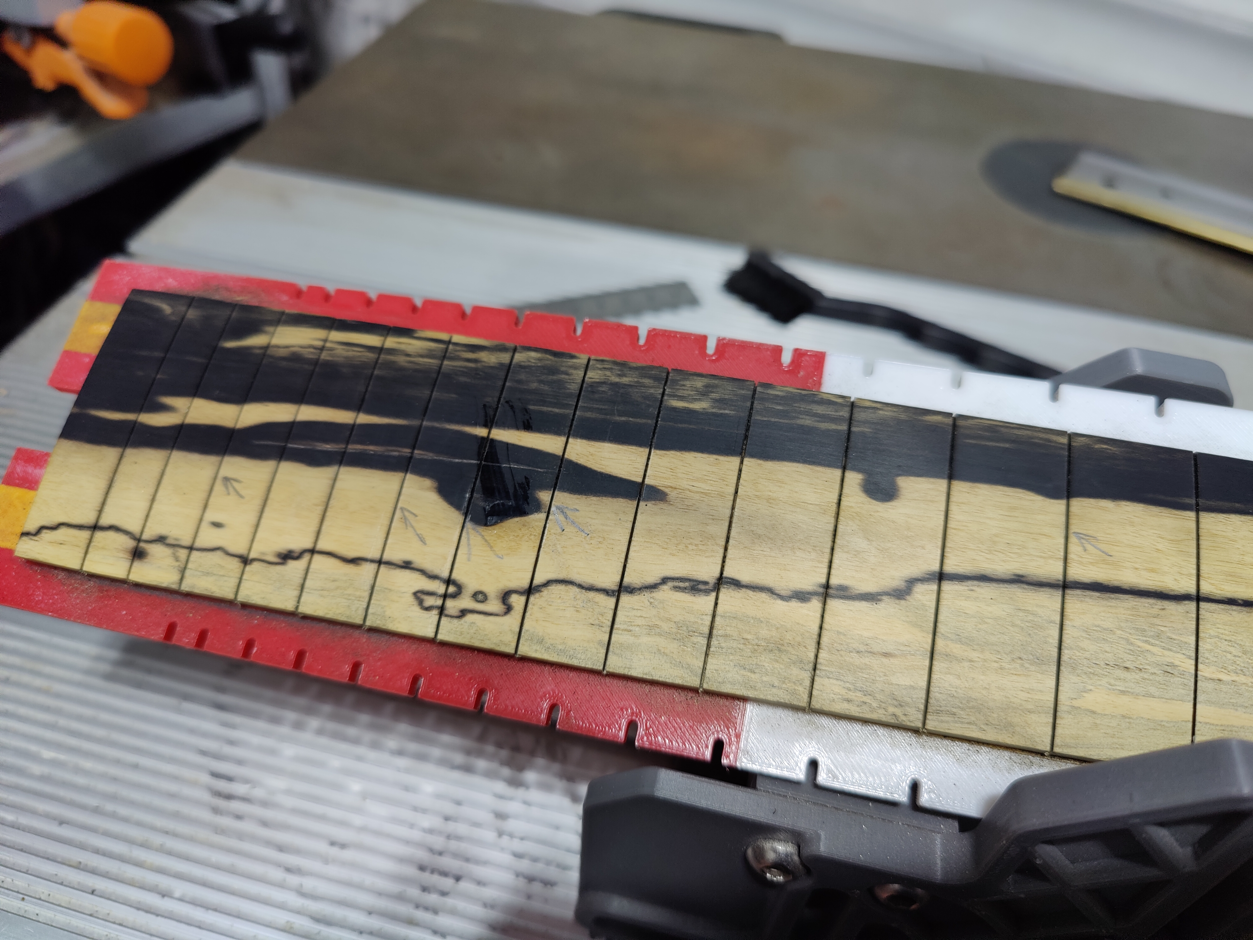 25.5 AND 24.75" FRET BOARD SLOTTING TEMPLATES