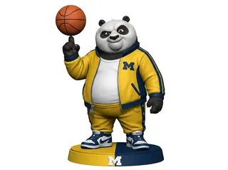 Kung Fu Panda with the energy of Michigan Wolverines men's basketbal
