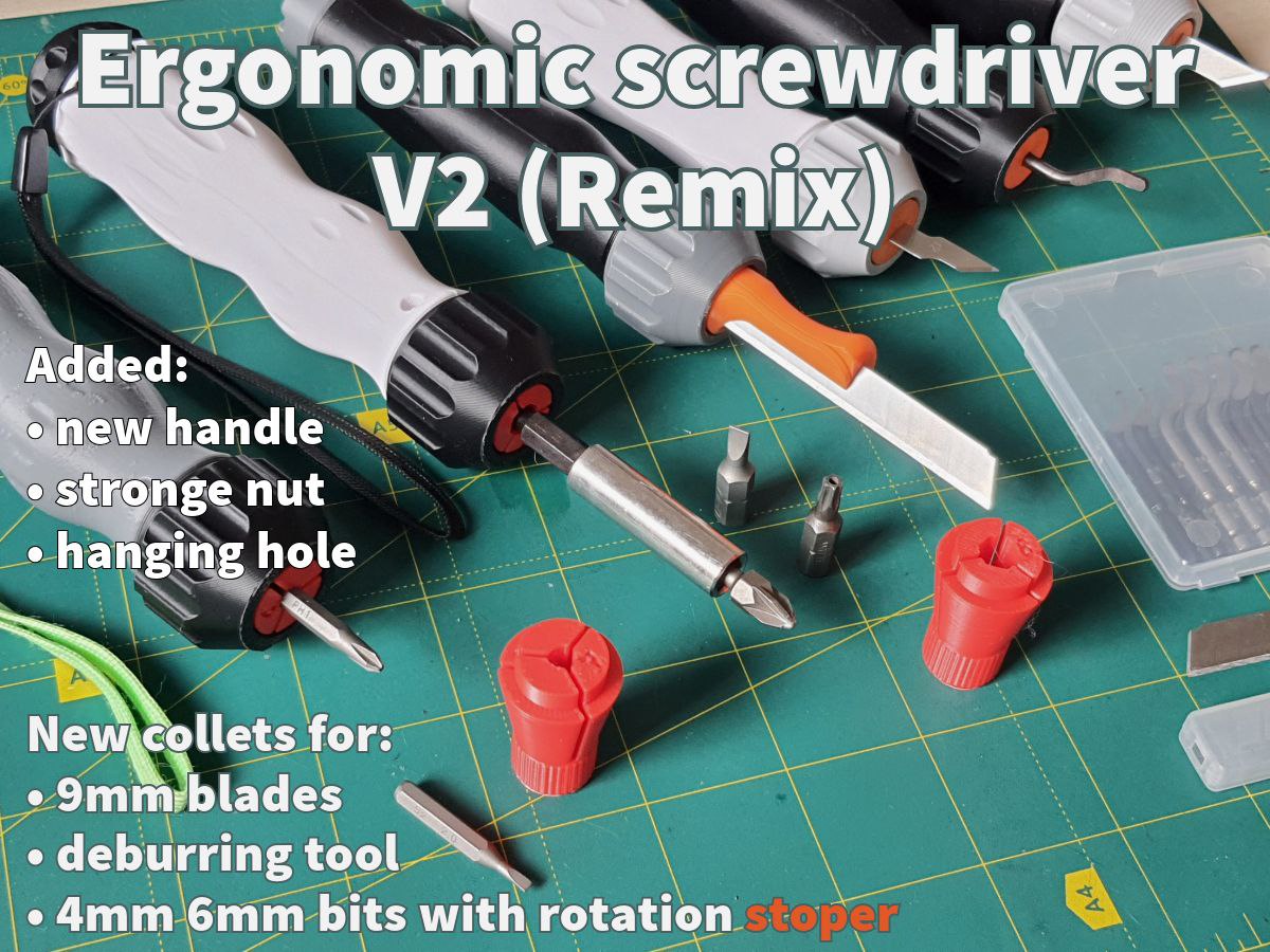 Universal ergonomic screwdriver V2