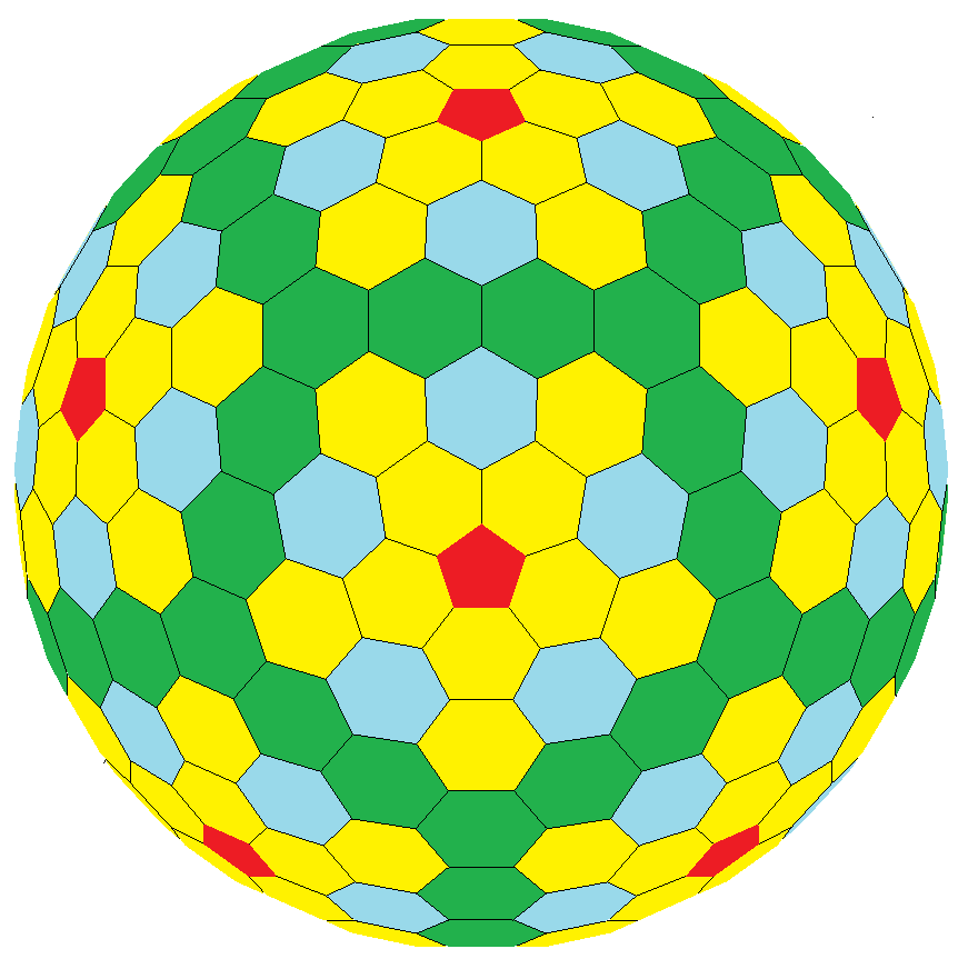 Geodesic Goldberg Icosahedral Polyhedron (3,3)