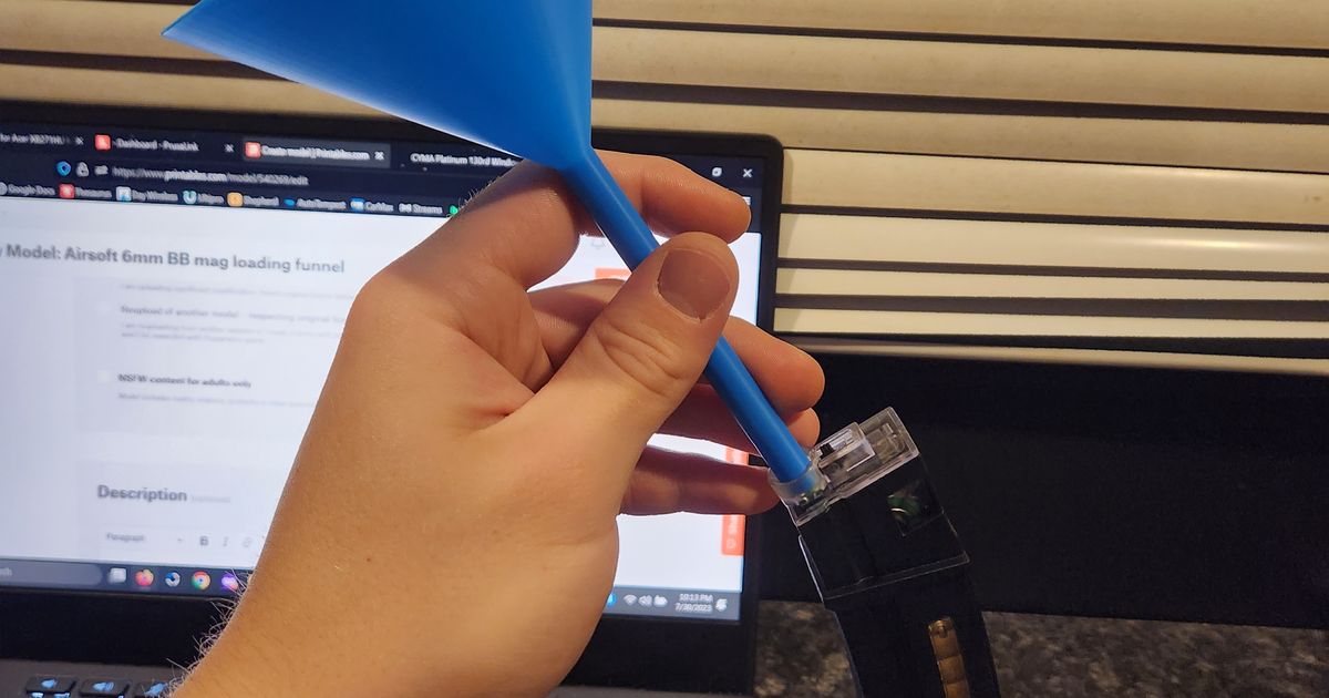 Airsoft 6mm BB mag loading funnel by Z3XE Download free STL model