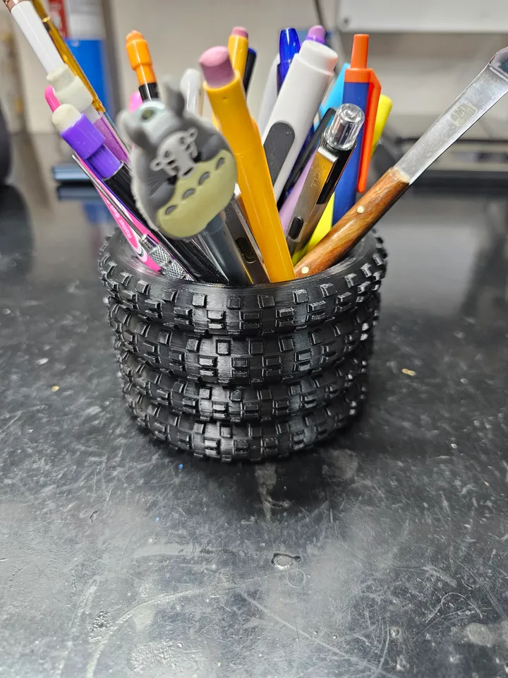 Motorcycle Tire Pencil Holder by Kirk Makes Things