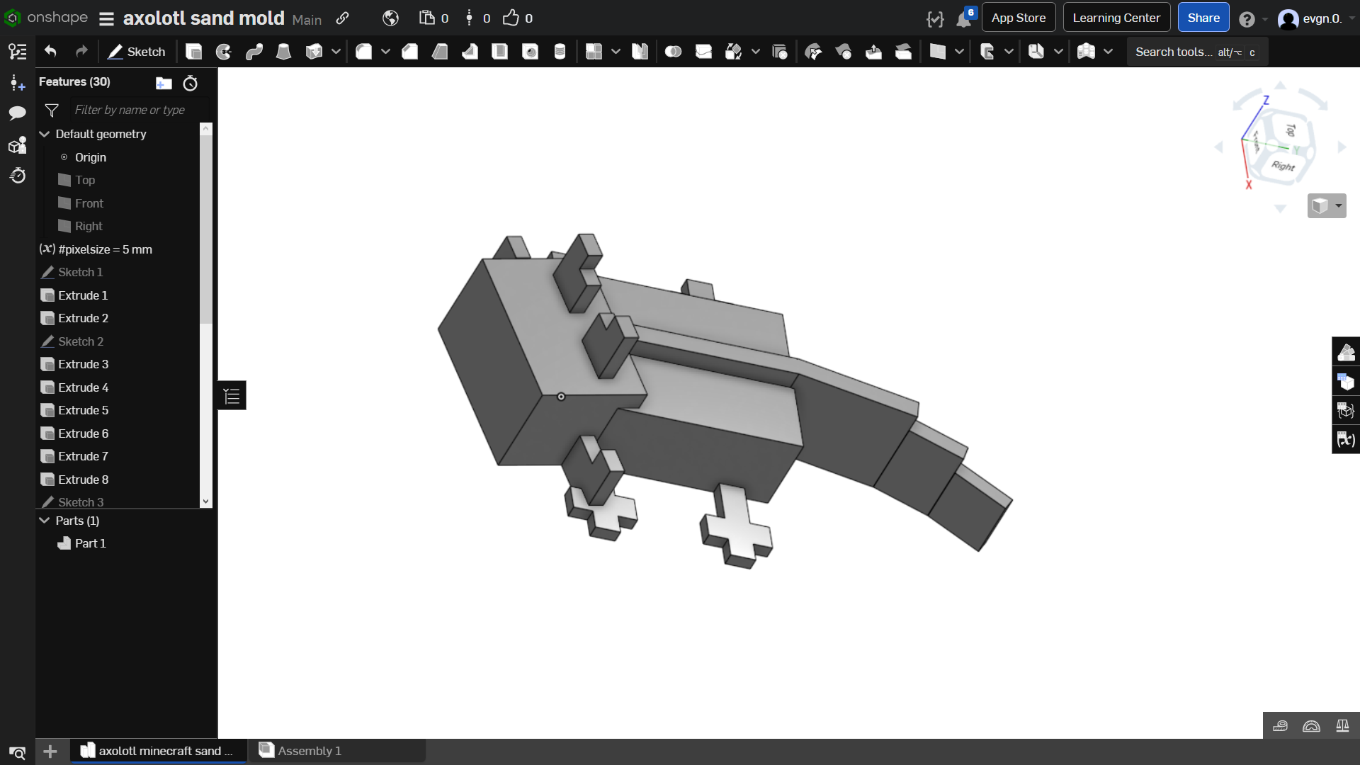 minecraft axolotl sand mold