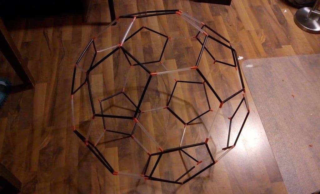 Football made from longdring straws