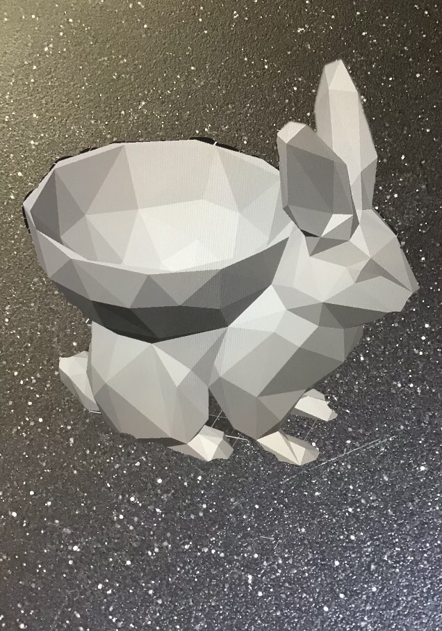 low poly bunny bowl