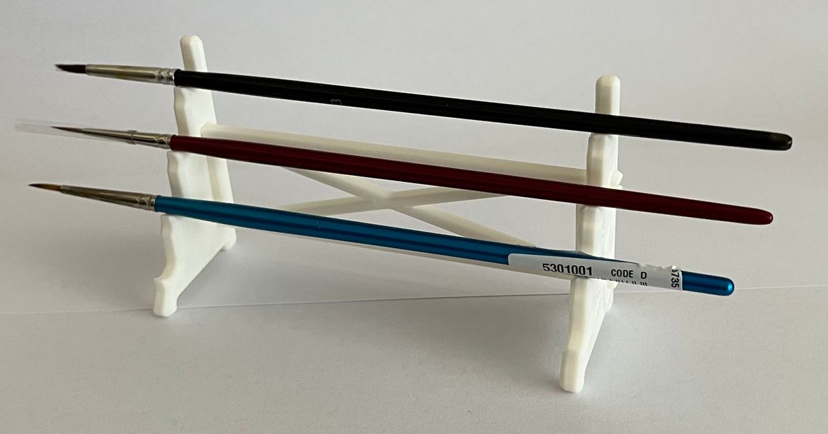 Horizontal paint brush holder by mksan Download free STL model