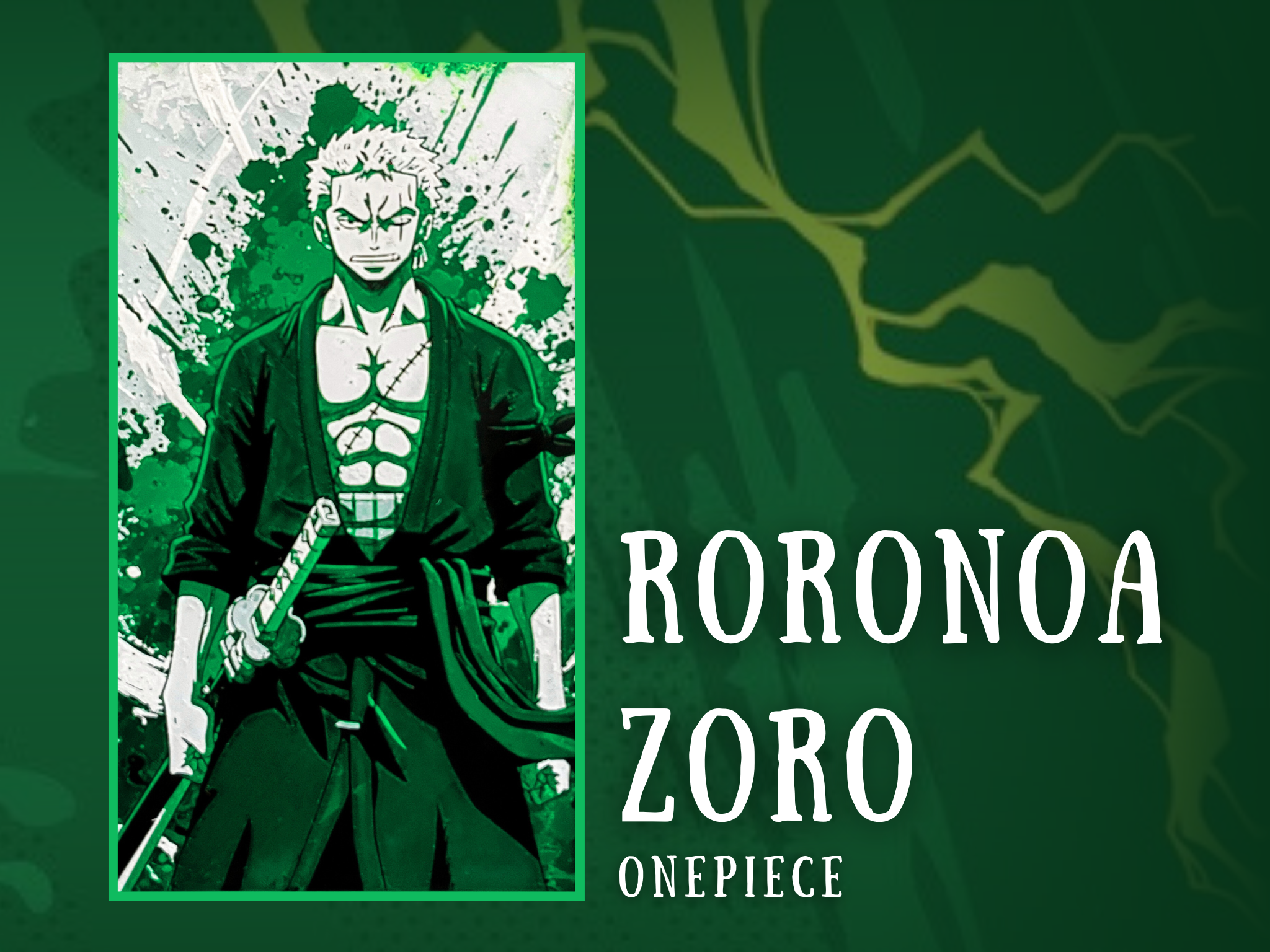 Roronoa Zoro Hueforge - One Piece (with frame)