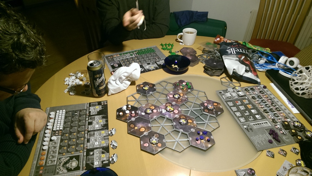 Hex tile with magnets push in for Eclipse board game (should also fit for Catan tiles)