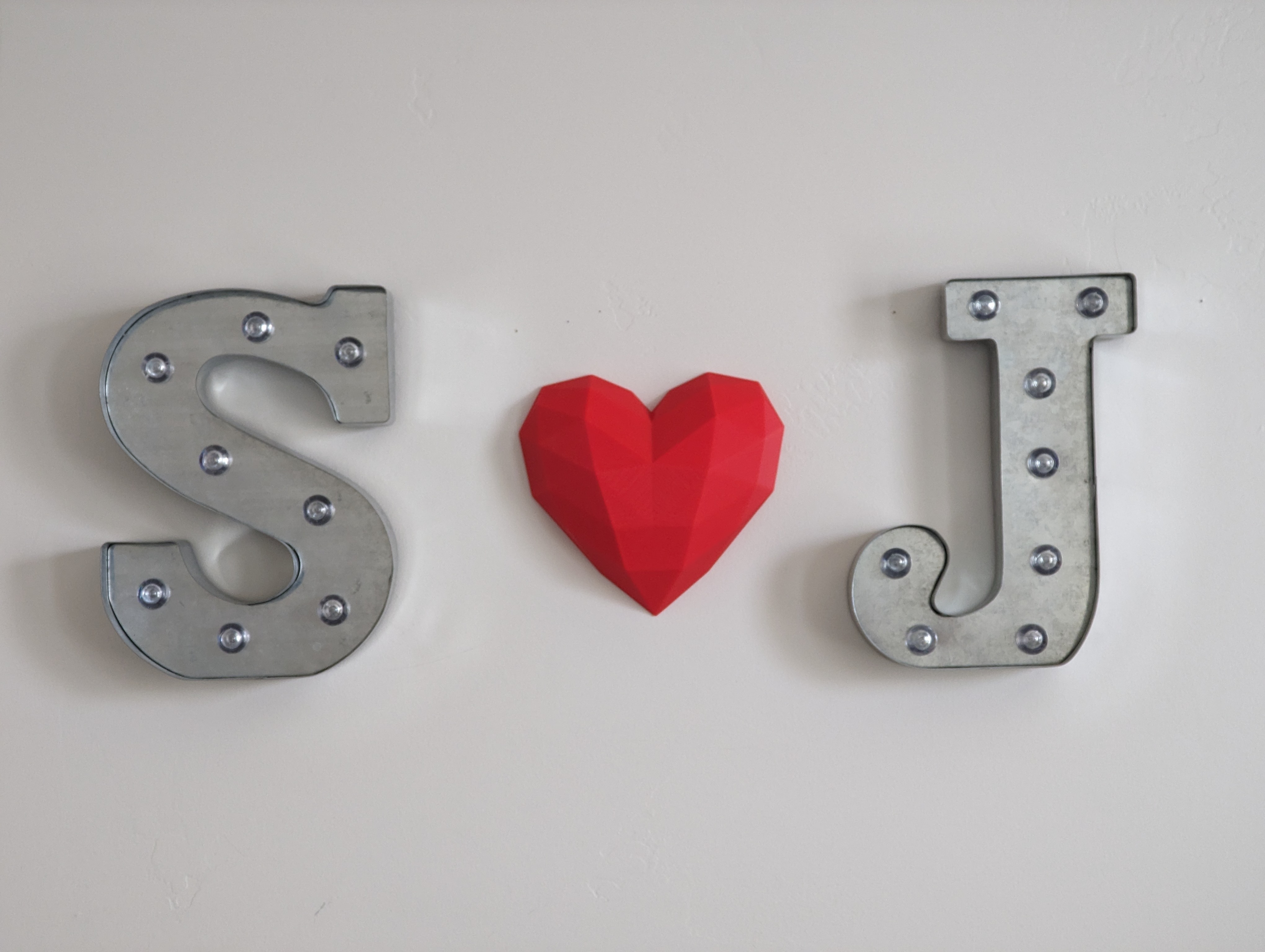 Low Polygon Heart - Flat Base