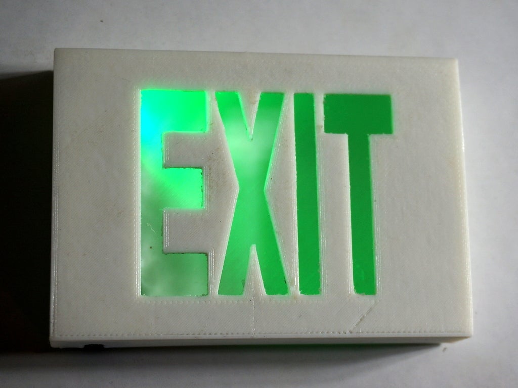Tiny Exit Sign with LED Light by Tony Youngblood | Download free STL ...