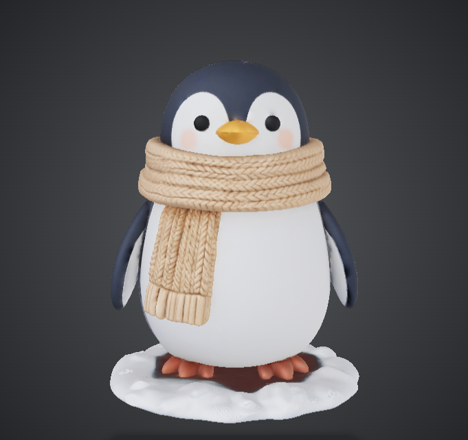 Cute Penguin with Scarf – Winter Animal