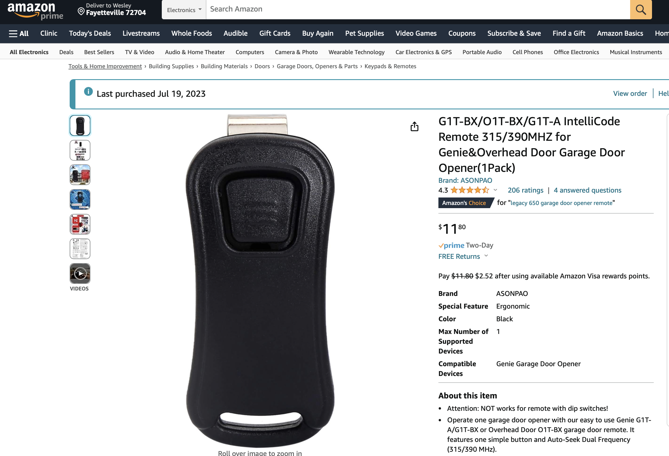 Compact Garage Door Opener for Tesla Model 3 & Y by WesYarber