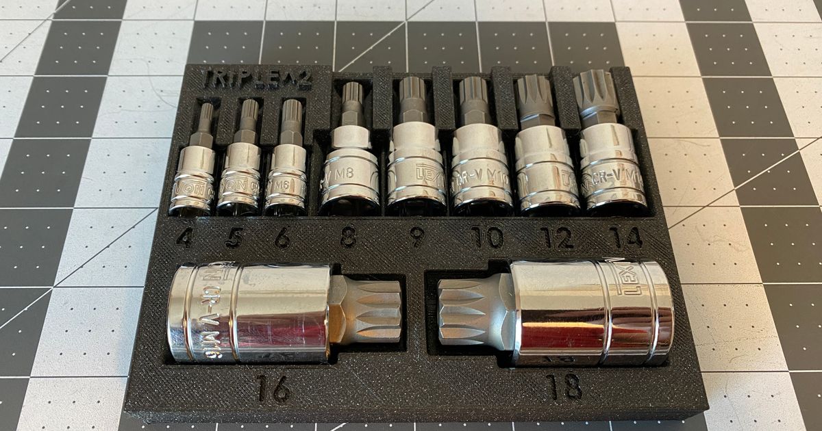 Lexivon Triple Square Spline Socket Set Holder by DaTryhard22