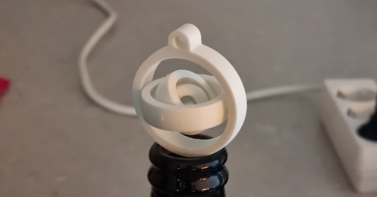 Print in Place Gyroscope Fidget toy (keychain) by THop3D Download