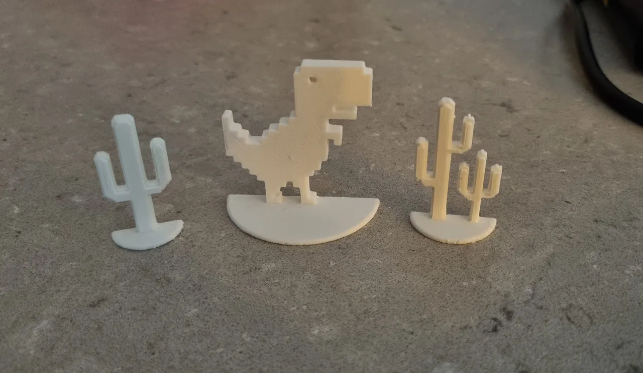 STL file Dino chrome - dinosaur game - no wifi dino - cactus