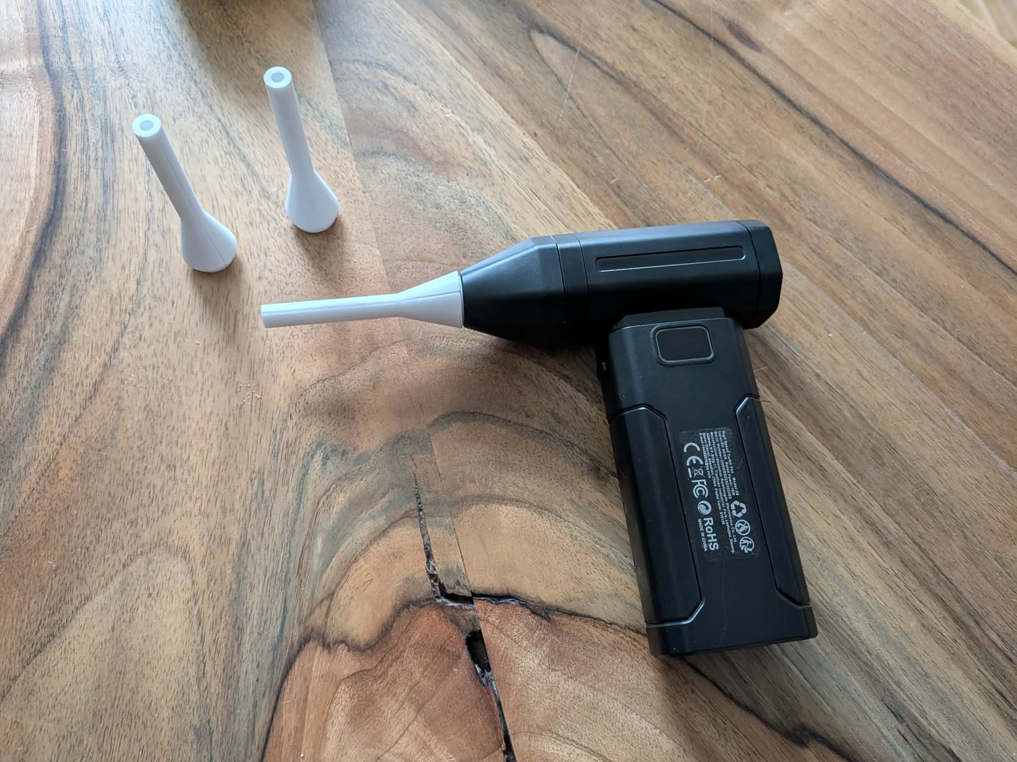 Smaller longer nozzle for mini jet fan