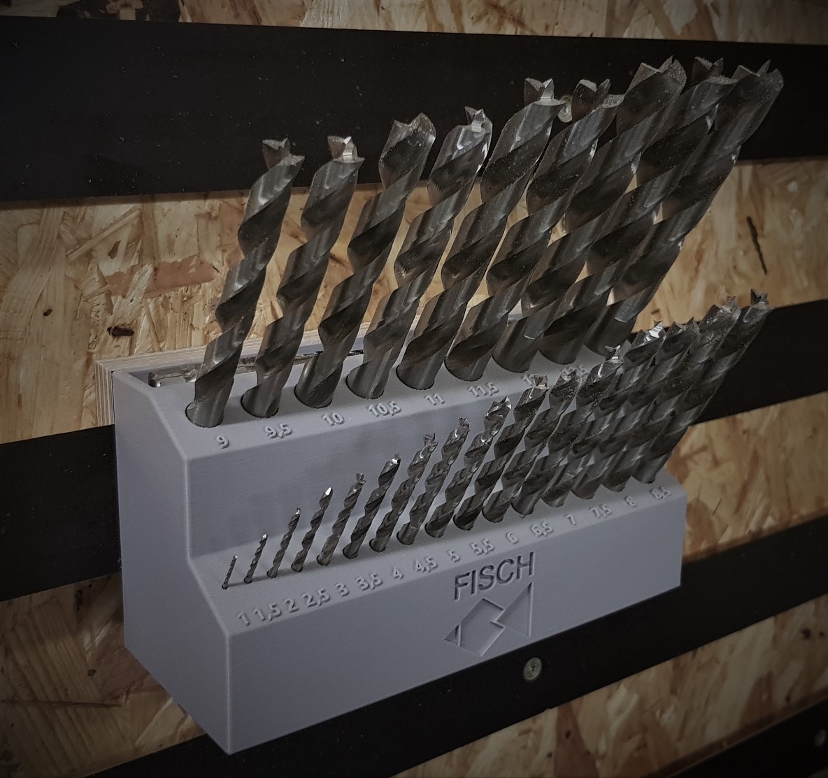 Drill Bit Holder 113mm (Bohrerhalter) to mount on French Cleat by