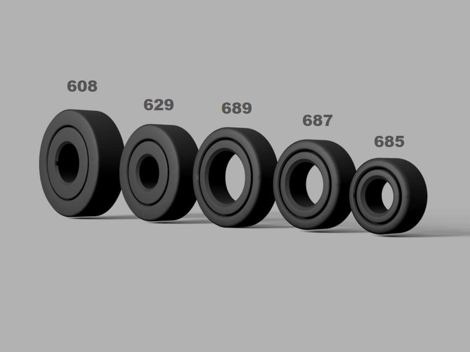 Print in place small bearings 3D model thumbnail