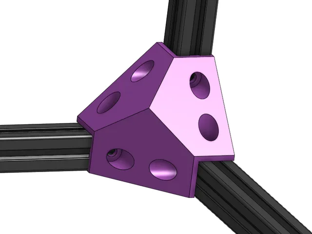 3D printing optimised 3-way 2020 corner joint