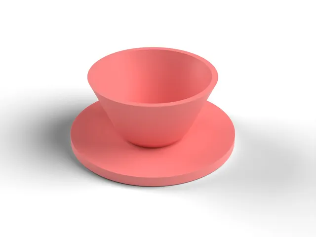Pin Cushion Cup - Teacup Base with Saucer and Magnet Hole, No Supports (OpenSCAD)