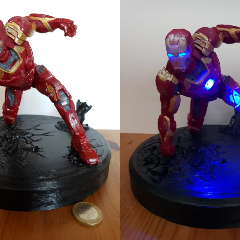 Download Iron Man MK43 - Super Hero Landing Pose - with lights - MINIMAL  SUPPORTS EDITION Da luca bennati