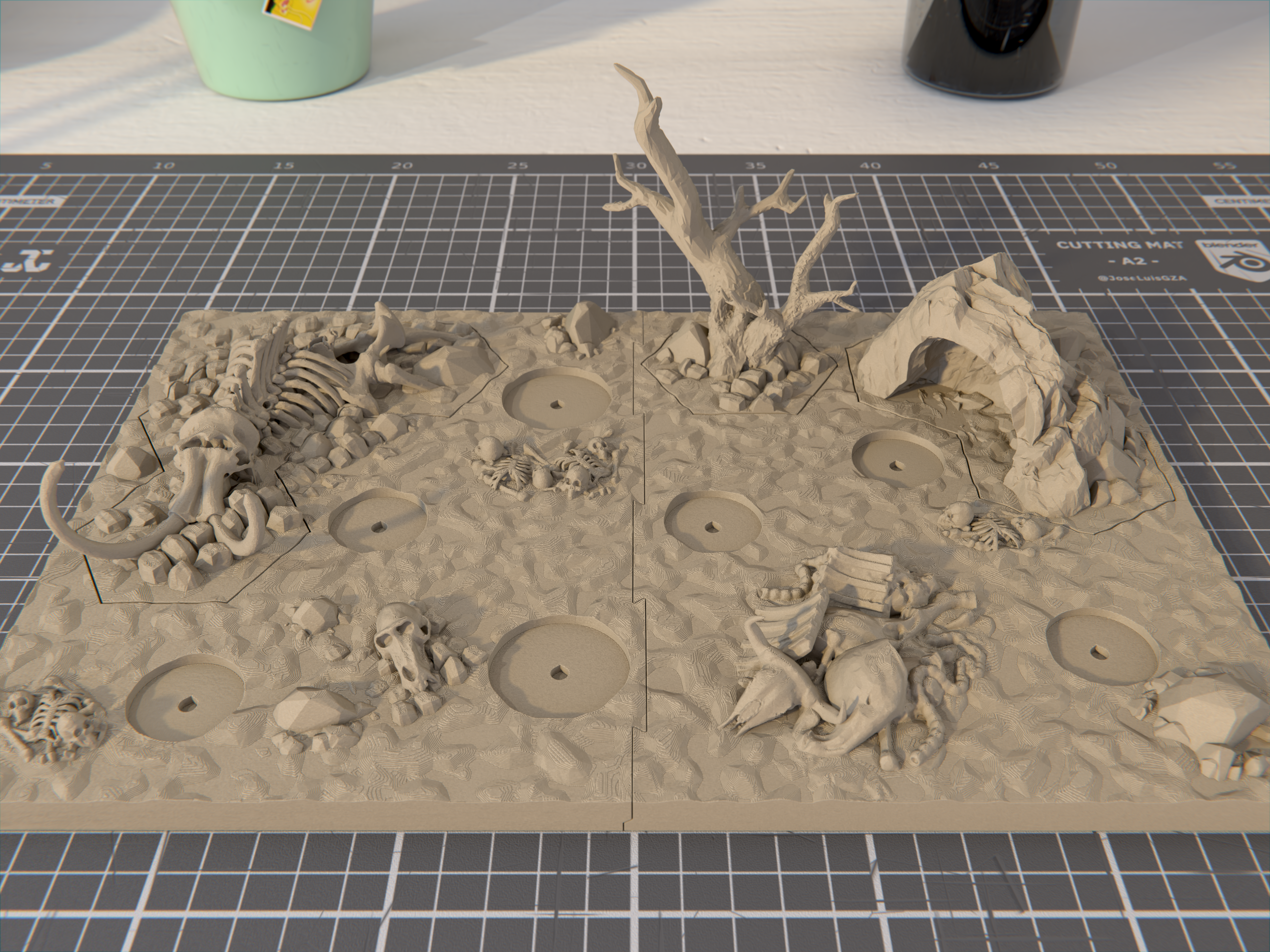 Diorama + Hex Terrain for The Grymwatch