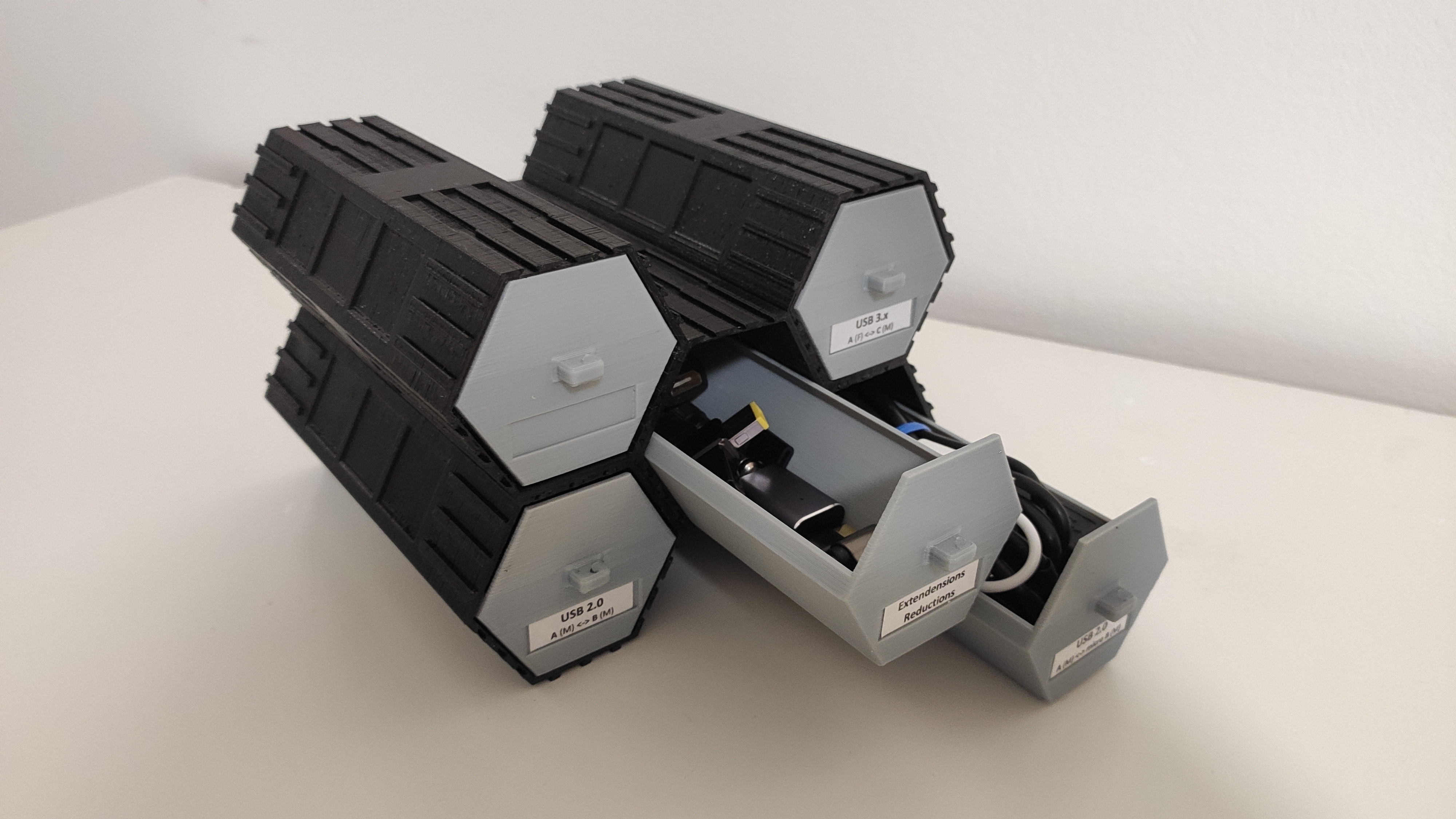 Modular hexagonal boxes - drawers