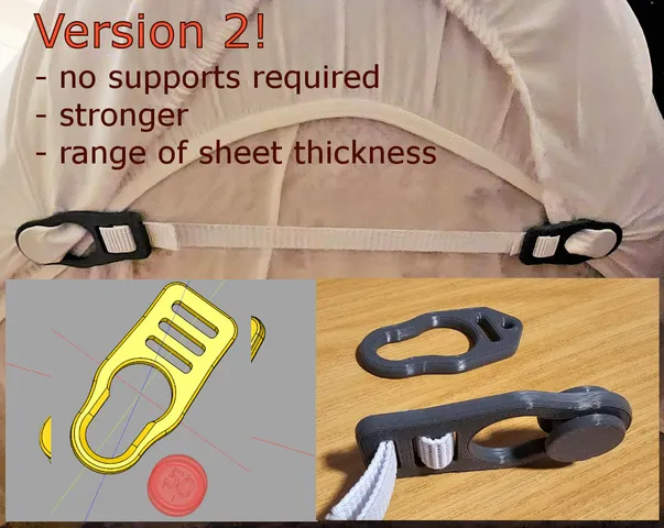 Fitted bed sheet clip - version 2