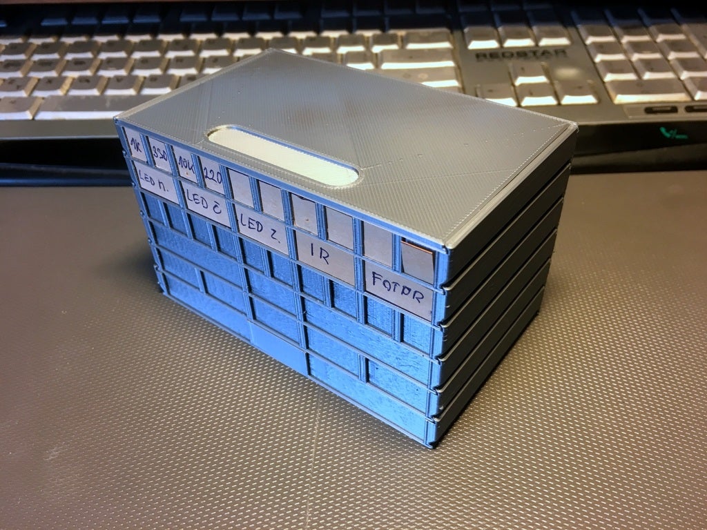 Stackable Resistor Storage Box by kaufi Download free STL model