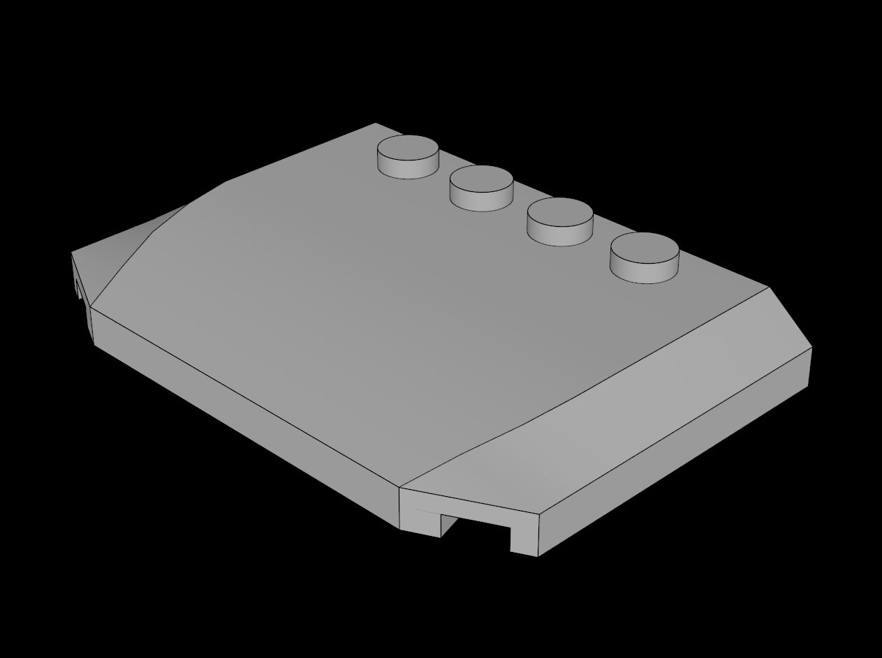 Lego Compatible (52031.dat) Slope Brick 45  4 x  6 x  0.667 Double Curved
