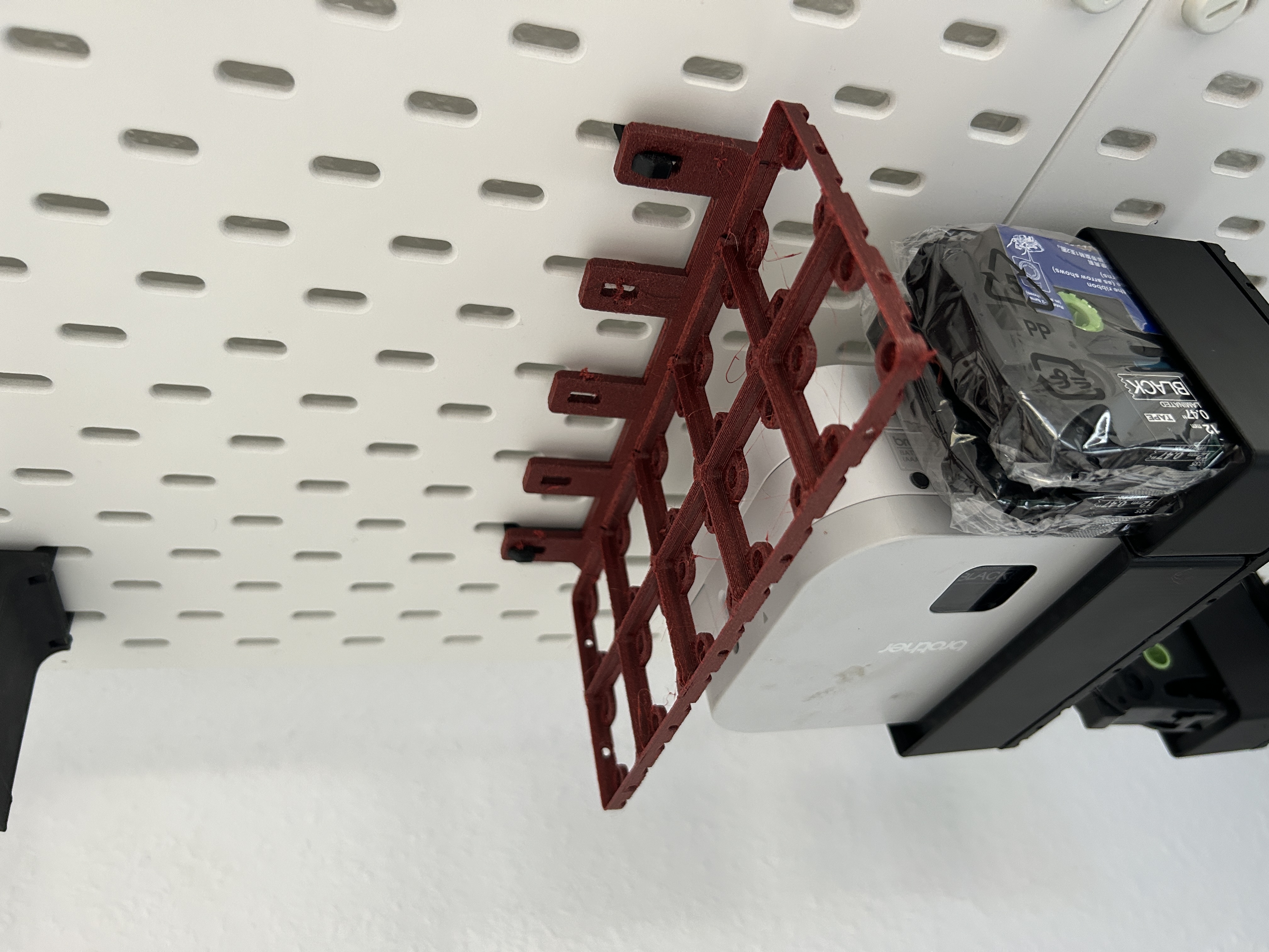 Gridfinity baseplate [2x5] with Skadis Universal Hook mounts for IKEA pegboard