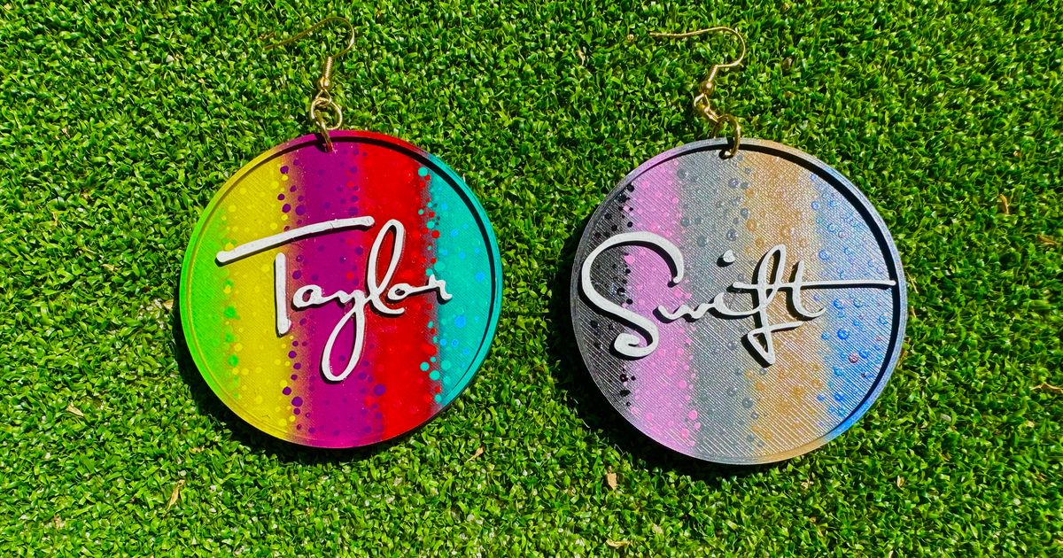 Taylor Swift Signature Earrings by 3DPO | Download free STL model ...