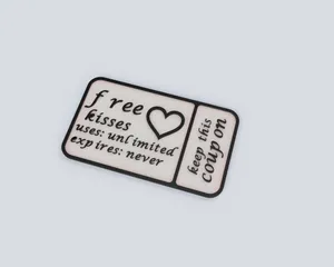 Free kisses coupon by Šimino Download free STL model Printables com Free kisses coupon by Šimino Download free STL model Printables com