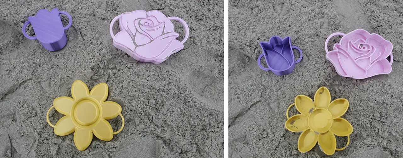 Flower Sand Molds by DLeora, Download free STL model