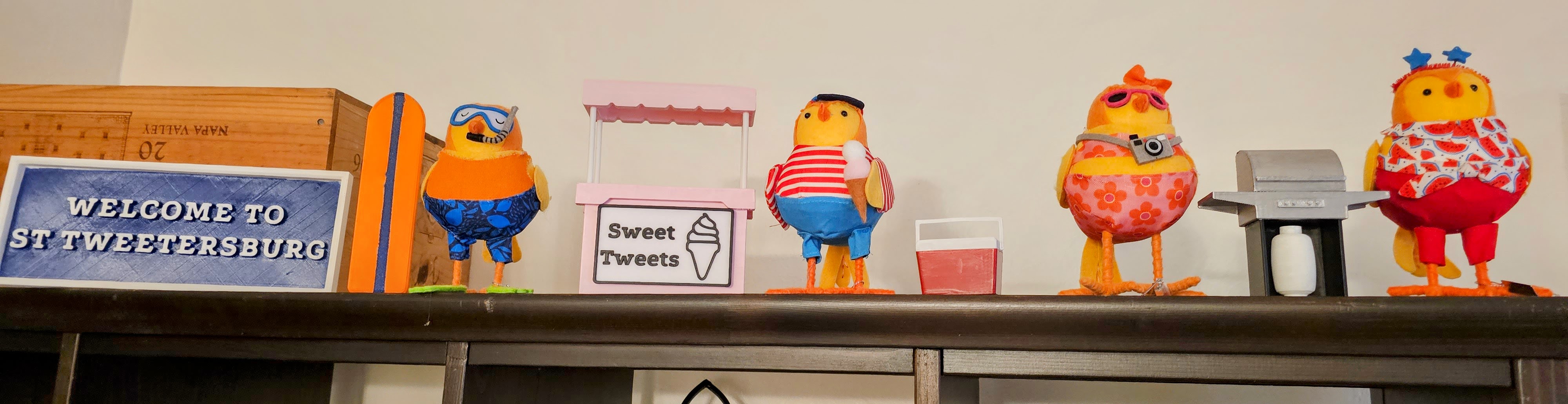 Summer / Beach Decorations To Accompany and Accessorize our Collection of Target Birds(aka Featherly Friends)