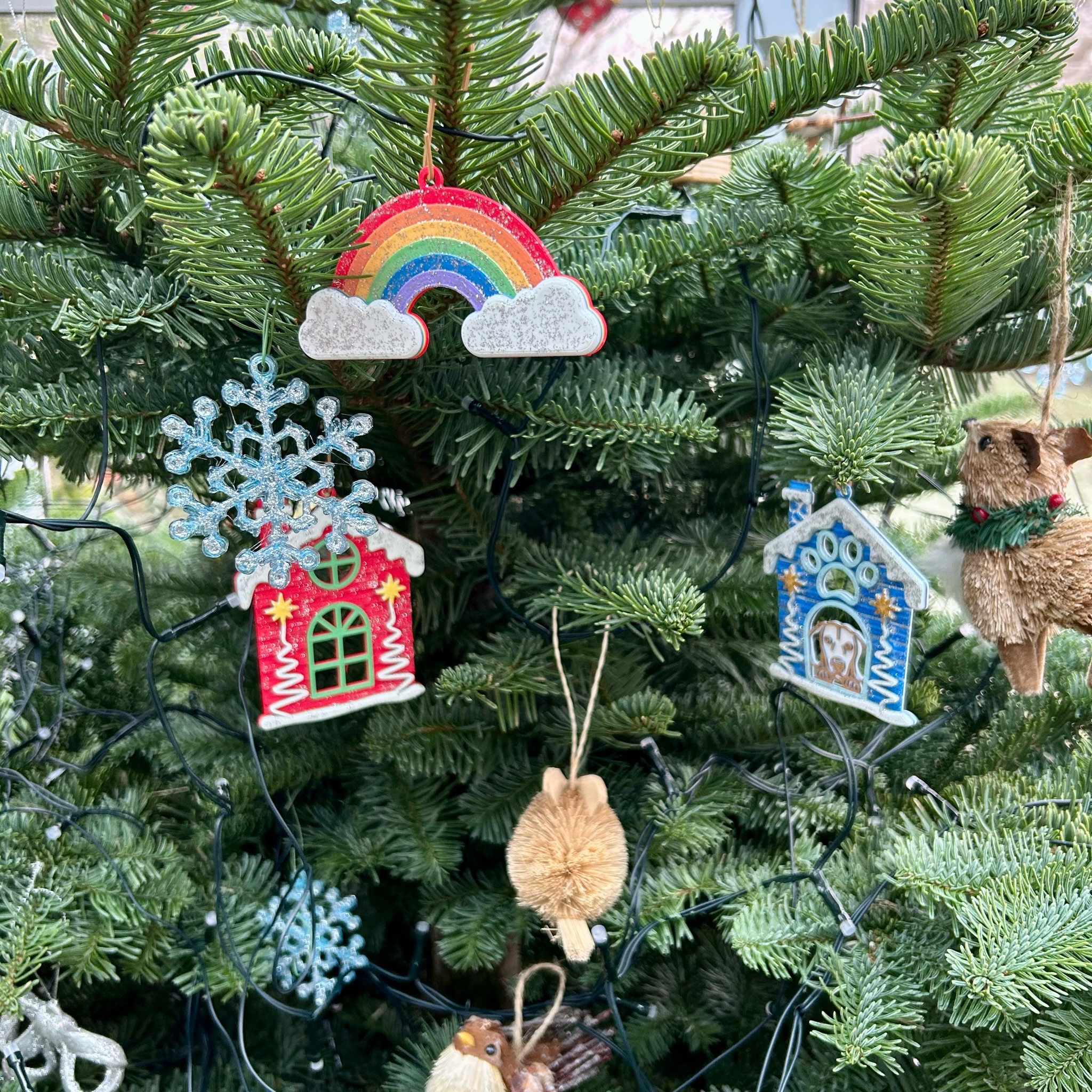Christmas Ornaments Cats, Dogs & Rainbow