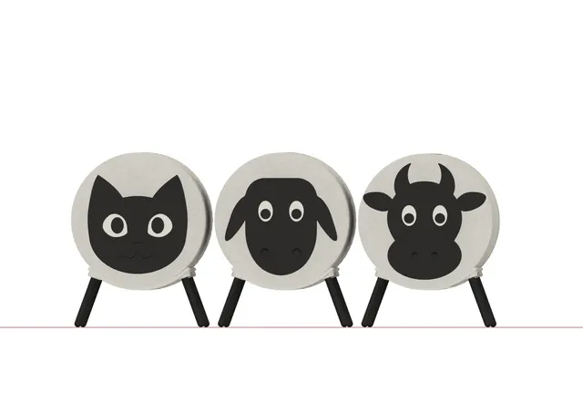 Toilet Paper Heads (cat, sheep, cow)