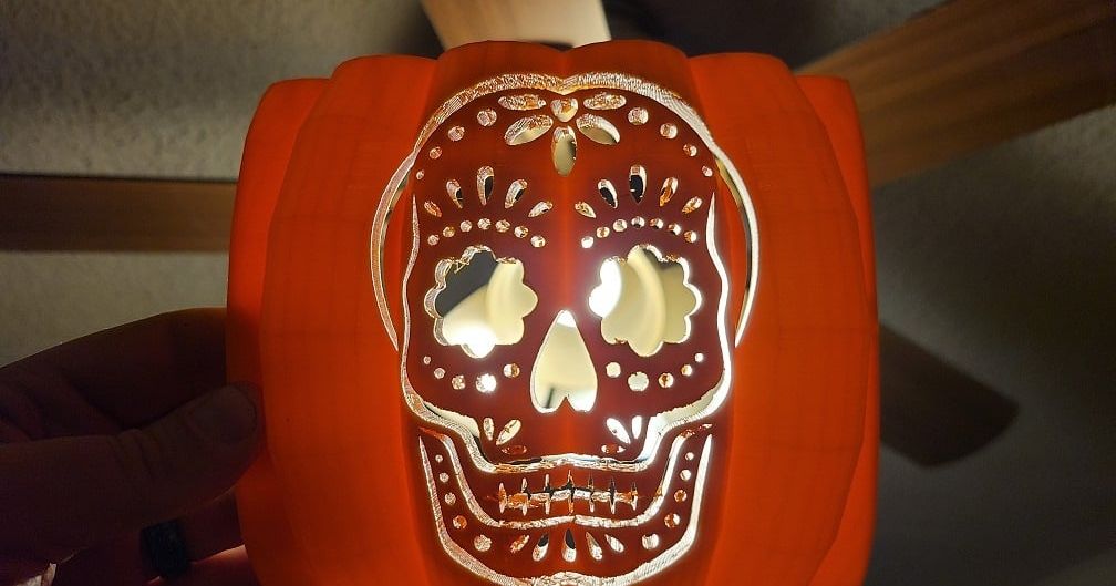 Jack O Lantern Sugar Skull Face by Xypher2000 Download free STL model