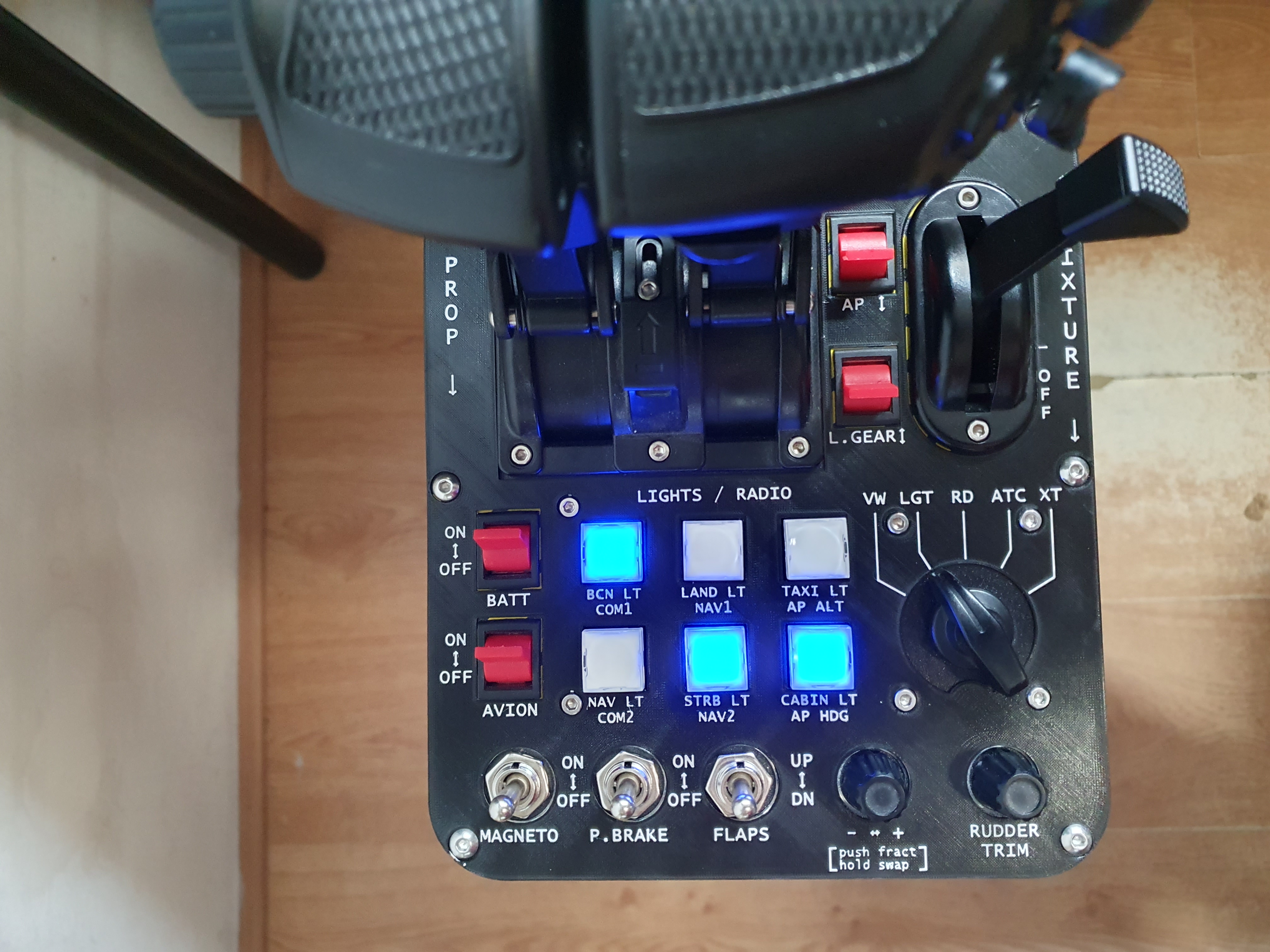 Virpil CM3 faceplate for single engine propeller plane