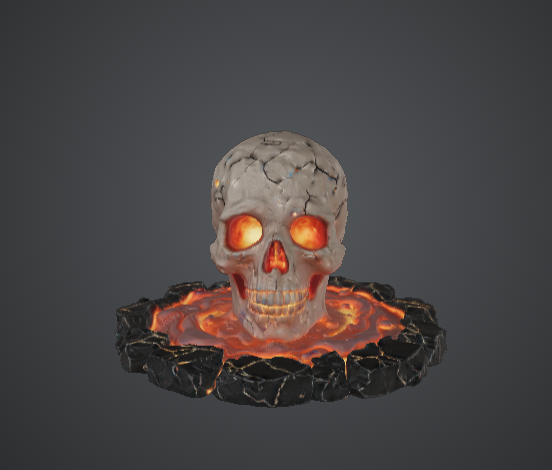 Lava Skull Portal – Flaming Undead Ritual Circle Fantasy