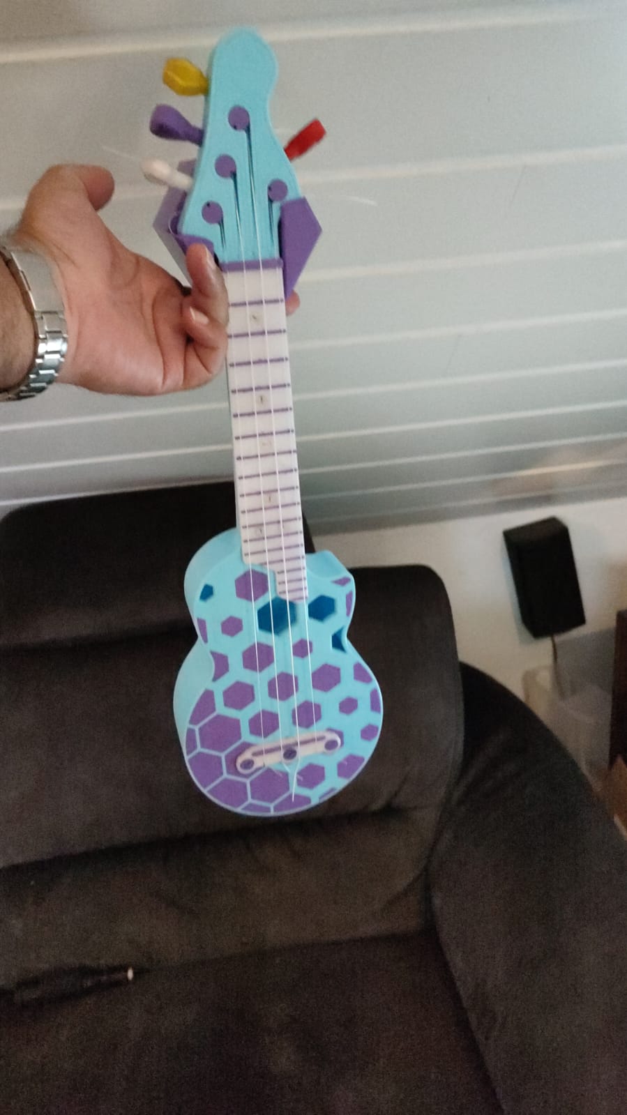 Hex Ukulele Wallmount 3D model thumbnail